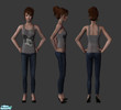 Sims 2 — Gray T-Shirt and Jeans by Shounte — An interesting and yet simple design. Grey T-shirt fits perfectly with the