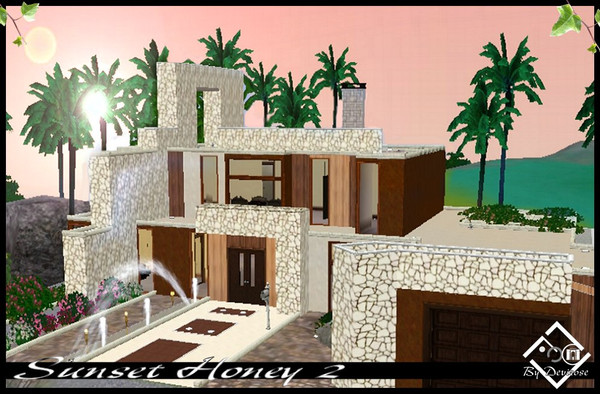 Sims 3 — Sunset Honey II by Devirose — -Beach house,modern,swimming pool,kitchen,garage.Enjoy^^