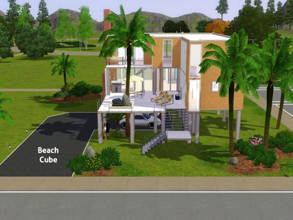Sims 3 — Beach Cube by DO5NBR — Pretty little modern home, perfect for living in a beachy environment. In the basement