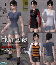 Sims 2 — Humane - Full Body Outfits for Teen Females by gelydh — New full-body mesh for TEEN females with hiking boots,