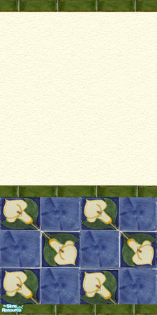 Sims 2 — Cala Lily Tile Wall by Grammy_Moon — Blue & Green tiled wall featuring the cala lily flower. Matching floors