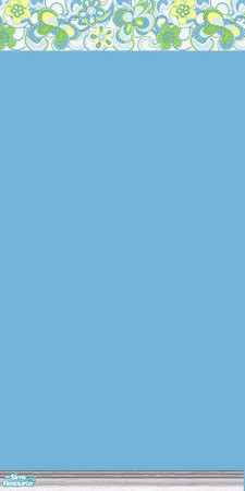 Sims 2 — Blue Retro Border Wall by Gumby_Girl — A funky 1970\'s retro style border on a blue painted wall. Border is made
