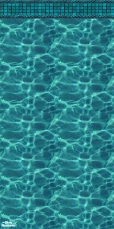 Sims 2 — Liquid Teal Wall by tamlfra — The decorative border on this wall fits exactly above the water line of your