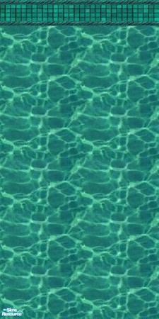 Sims 2 — Liquid Turquoise wall by tamlfra — The decorative border on this wall fits exactly above the water line of your