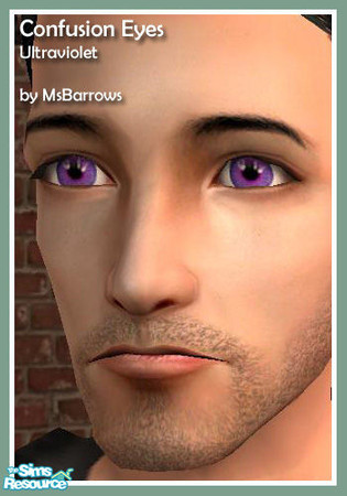 Sims 2 — Confusion Eyes - Ultraviolet by MsBarrows — A bright light purple eye with a violet edge around the pupil.