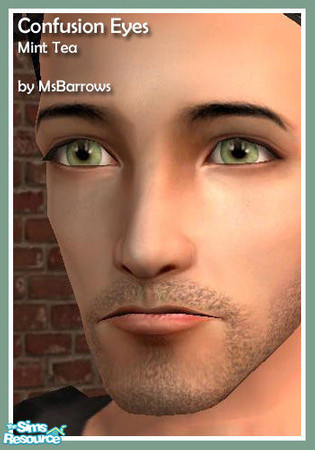 Sims 2 — Confusion Eyes - Mint Tea by MsBarrows — A very pale green eye edged with light brown around the pupil.