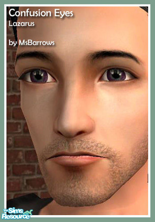 Sims 2 — Confusion Eyes - Lazarus by MsBarrows — A deep purple-brown eye with an edge of green-grey around the pupil.