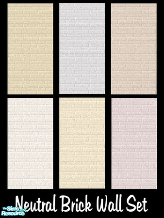 Sims 2 — Neutral Brick Wall Set by shadow66 — This is a set of six seamless, textured brick walls in pale, neutral shades