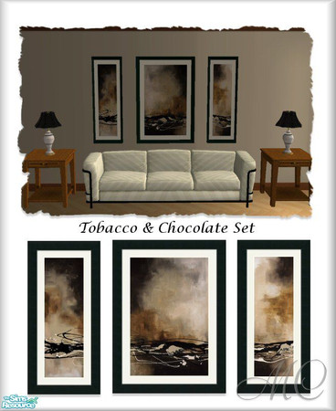 Sims 2 — Tobacco & Chocolate Wall Hanging Set by mistresscris — I know I shouldn\'t be as excited as I am, but I made