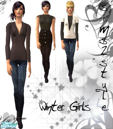 Sims 2 — Winter Girls by simseviyo — Mesh by me