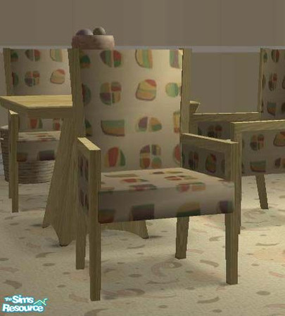 Sims 2 — Karelles Dining Room Armchair by DiamondSim — Light wood and neutral shades recolor of kittyispretty69\'s Kertas
