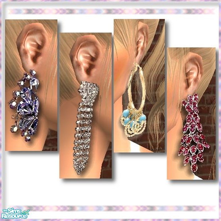 Sims 2 — ~ Fancy Earring Collection ~ by dealer_day — A great jewellery set includes four earrings: \"Precious