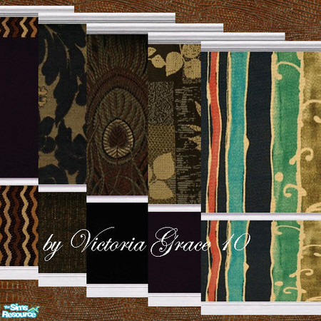 Sims 2 — Alexandrian Wall Collection by VictoriaGrace — A set of ebony walls for the Sim who loves drama