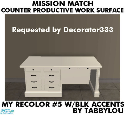 Sims 2 — TL - MM CounterProdWorkSurfDesk Recolor05BlkWd by TabbyLou — My Recolor #5 Wood with Black accents Recolor of
