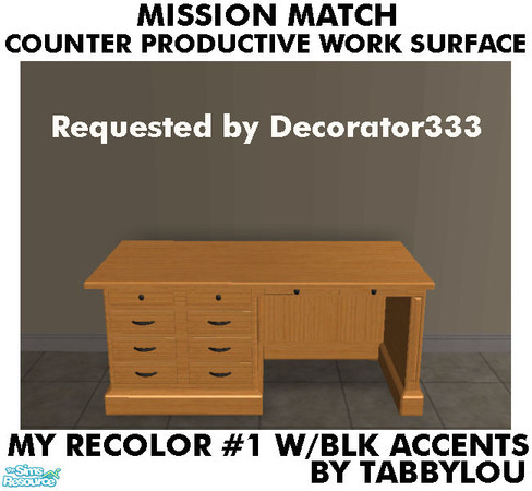 Sims 2 — TL - MM CounterProdWorkSurfDesk Recolor01BlkWd by TabbyLou — My Recolor #1 Wood with Black accents Recolor of