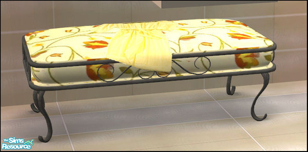 Sims 2 — Romance  Bathroom Yellow - Bench by Elize-37sims — A recolor of the Romance bathroom