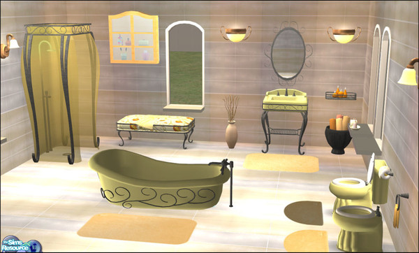 Sims 2 — Romance  Bathroom Yellow by Elize-37sims — A recolor of the Romance bathroom