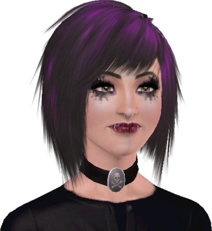 Sims 3 — Pixie Hugh by sophie_xxxx — She is kinda emo verging of goth. I think she is still pretty also which i like