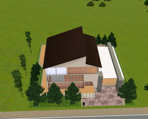 Sims 3 — Modern Home : Apos by joebax — The first time I put a roof on one of my houses. You will need to download a few
