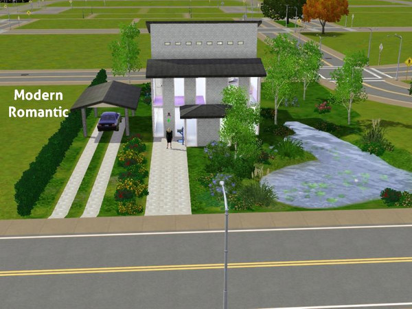 Sims 3 — Modern Romantic by DO5NBR — This modern home is perfect for a just married couple. With its big windows comes