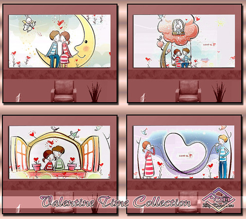 Sims 3 — Valentine Time Collection by Devirose — Valentine Time by Devirose TSRA-4 poster of sweet lovers^^