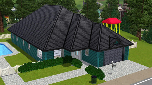 Sims 3 — Small House by bouich29 — 2 bedrooms (including the master) 2 bathrooms (one master) a study area, nice kitchen