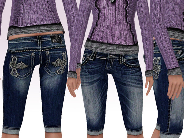 Sims 3 — Crops by ShakeProductions — Fleur Stretch Cropped Jean for your sim by ShakeProduction