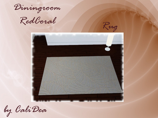 Sims 3 — Diningroom RedCoral Rug by CaliDea — Diningroom RedCoral Rug by CaliDea TSR