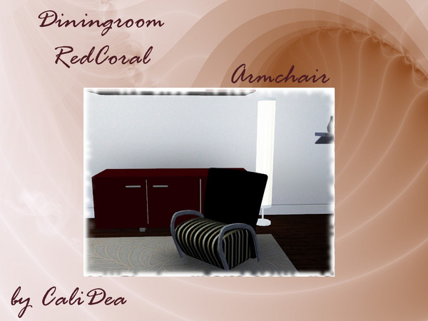 Sims 3 — Diningroom RedCoral Armchair by CaliDea — Diningroom RedCoral Armchair by CaliDea TSR