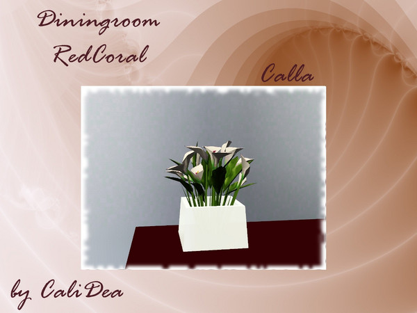 Sims 3 — Diningroom RedCoral Calla by CaliDea — Diningroom RedCoral Calla by CaliDea TSR