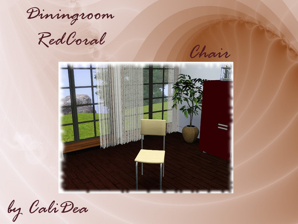 Sims 3 — Diningroom RedCoral Chair by CaliDea — Diningroom RedCoral Chair by CaliDea TSR