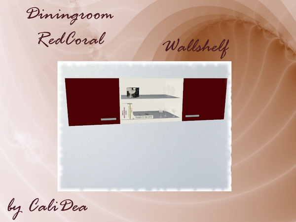 Sims 3 — Diningroom RedCoral Wallshelf by CaliDea — Diningroom RedCoral Wallshelf by CaliDea TSR