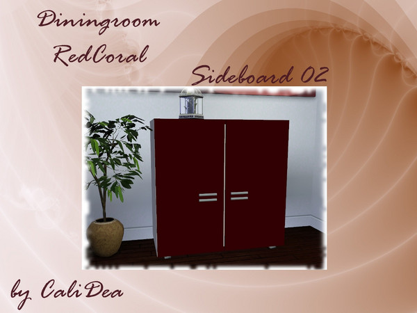 Sims 3 — Diningroom RedCoral Sideboard02 by CaliDea — Diningroom RedCoral Sideboard02 by CaliDea TSR