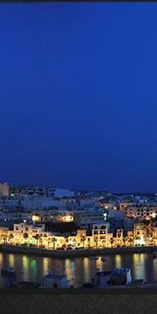 Sims 3 — Wall_ mural_night_middle_left by drib_ydal — Mural depicting a coastal night view found in wallpaper