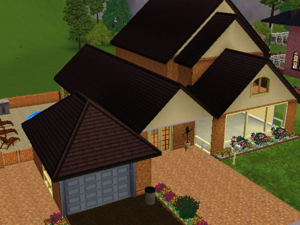 Sims 3 — Brick  Contemporary  2 by BarbC0702 — Family home with 3 bedrooms ,2 1/2 baths. Finished sunlit basement ,