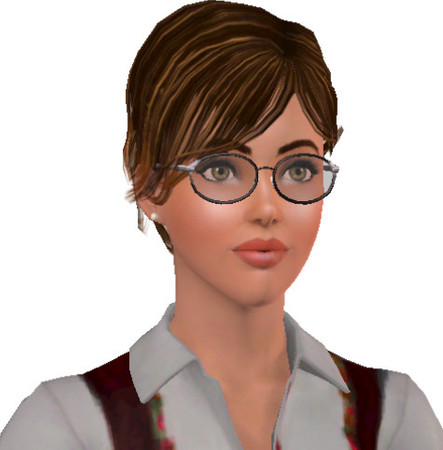Sims 3 — Clarisse Leone by DragonDeeX942 — the bookworm teacher :P