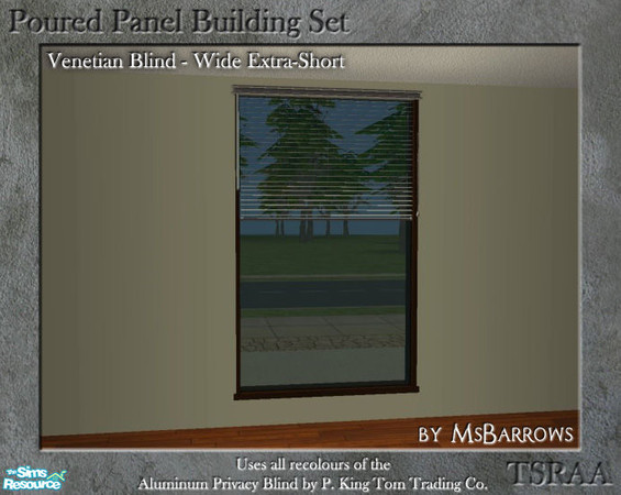 Sims 2 — Poured Panel Blinds - Wide Extra-Short by MsBarrows — Extra-short Venetian blind to fit wide poured panel