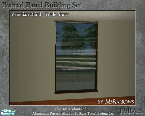 Sims 2 — Poured Panel Blinds - Wide Short by MsBarrows — Short Venetian blind to fit wide poured panel windows.