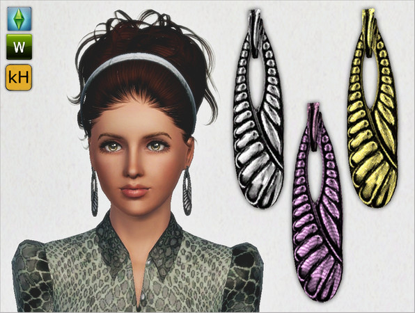 Sims 3 — Long Drop Earrings for TF - EF by Tomislaw — New Earrings Mesh - 2 recolorable areas - all LODs are reduced in