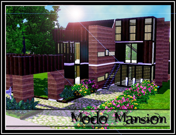 Sims 3 — Modo Mansion by Bugab00 — A very modern home with a lovely carport and beautiful surroundings. You will find: