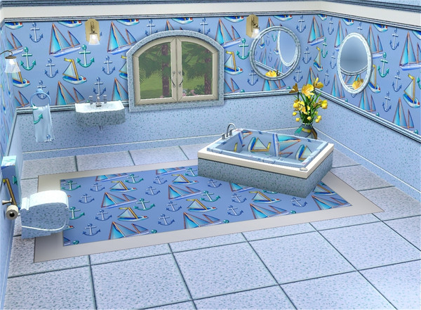 Sims 3 — marcorse_sail aweigh pattern by marcorse — A soft-toned repeat pattern with a nautical theme.