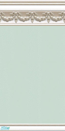 Sims 2 — jsf2WSwagAqua by jsf — White wood mouldings carved with swags and medallions hold gently textured paint in soft