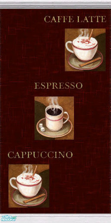 Sims 2 — Cafe Wall Set - Cafe Wall 8 by Gumby_Girl — 8th of a set of eight Cafe walls. Wall with cappacino, latte and
