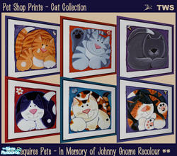 Sims 2 — Pet Shop Prints - Cats Collection by wildstar24 — Six cat prints in fun and colourful styles. Bright