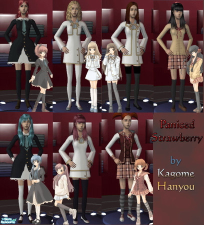 Sims 2 — Paniced Strawberry by KagomeHanyou — Strawberry Panic uniforms. Request done for AODichigoxxx.
