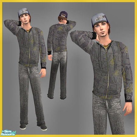 Sims 2 — Hoodies Gray by Elena. — 