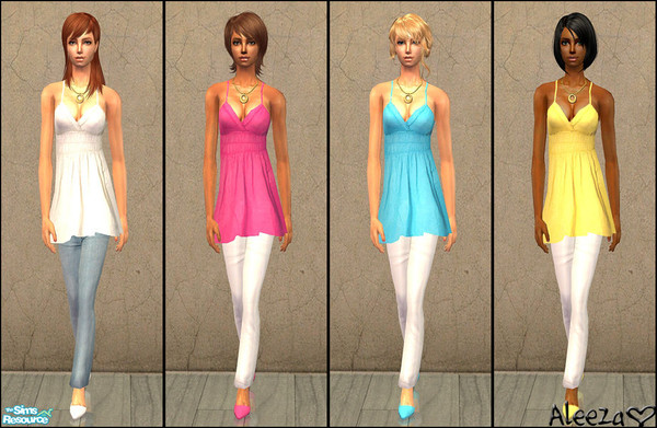 Sims 2 — Request by Aleeza — A set of four outfits. No EP required. (maternity friendly) Enjoy!