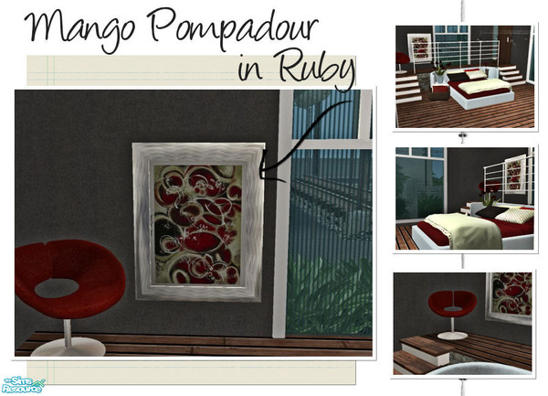 Sims 2 — Mango Pompadour in Ruby - Painting by ~Monica~ — Enjoy ;)