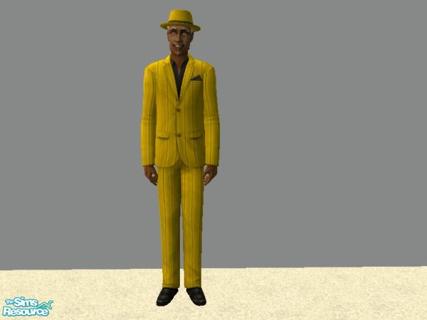 Sims 2 — Zoot Suit for Elders in Yellow by tamlfra — This lovely suit came with H&M, but not for elders... Not very