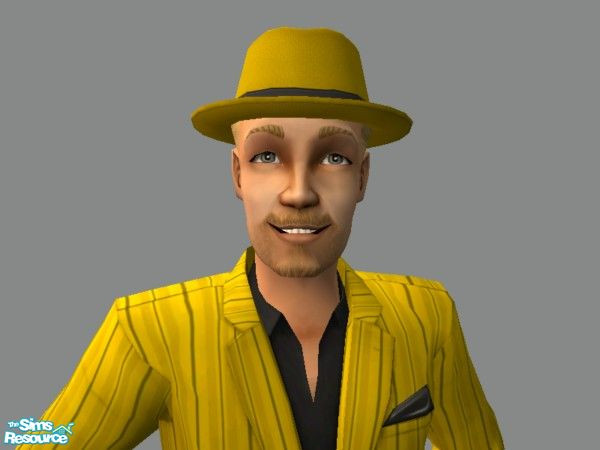 Sims 2 — Zoot Hat in Yellow w Blonde hair by tamlfra — Have a few flamboyant sims? Well, with this hat, they can let
